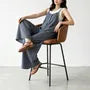 Spaghetti Strap V-Neck Striped Wide Leg Jumpsuit