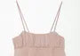 Square Neck Layer Chiffon Camisole Top / Layer Ruffled Chiffon Mini Skirt