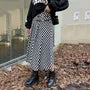 [XL-4XL] High Rise Checkerboard Midi A-Line Skirt