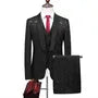 Set: One Buttoned Blazer + Button-Up Vest + Dress Pants
