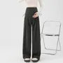 Maternity Drawstring Waist Plain Wide Leg Pants