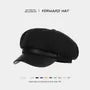 Plain Panel Faux Leather Newsboy Cap