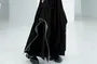 Elastic Waist Washed Frayed Slit Denim Culottes