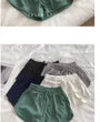 Drawstring Waist Plain Ribbed Wide Leg Sweat Shorts