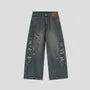 Low Waist Washed Distressed Baggy Jeans