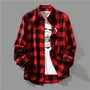 Plaid Button-Up Shirt / Short-Sleeve Crew Neck Plain T-Shirt