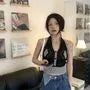 Halter Neck Button Accent Two-Tone Argyle Crop Sweater Vest