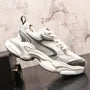 Mesh Panel Lace-Up Platform Sneakers