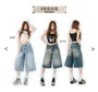 High Waist Washed Wide Leg Jorts