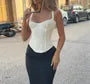 Plain Lace Corset Tank Top