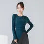 Long-Sleeve Round Neck Plain Dance T-Shirt