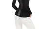 Long-Sleeve Scoop Neck Lace Panel Slim Fit T-Shirt