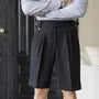 Mid Waist Plain Wide Leg Dress Shorts