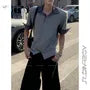 Mock Two-Piece Short-Sleeve Striped Collar Polo Shirt