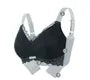 [90C - 110E] Plus Size Two Tone Lace Panel Wireless Bra