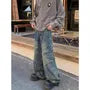 Low Waist Washed Baggy Cargo Jeans