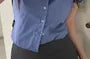 Puff Sleeve V-Neck Plaid Slim-Fit Crop Shirt