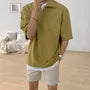 Short-Sleeve Plain Half-Zip Polo Shirt