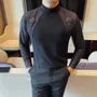Long Sleeve Mock Neck Buckled Panel Top