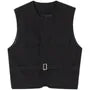 Round Neck Plain Belted Cargo Vest