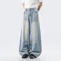 Mid Rise Washed Wide Leg Jeans
