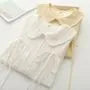 Short-Sleeve Plain Babydoll Blouse