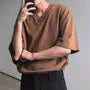 Short Sleeve V-Neck Plain Oversized T-Shirt