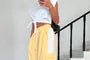 Drawstring Color Block Pocket Straight Cut Pants