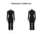 Long-Sleeve Mock Neck Glitter Ruched Midi Sheath Dress