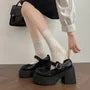 Faux Leather Platform Mary Jane Shoes