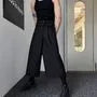 High Waist Plain Wide Leg Crop Dress Pants
