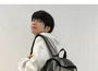 Plain Faux Leather Laptop Backpack