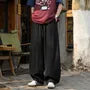 Drawstring Waist Plain Wide Leg Pants