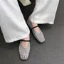 Square Toe Perforated Mary Jane Flats