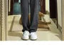 High-Waist Drawstring Plain Straight-Leg Pants