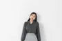 [L - 3XL] Camp Collar Plain Long-Sleeve Blouse