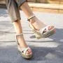 [38] Ankle Strap Wedge-Heel Sandals