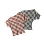 Short-Sleeve Off Shoulder Plaid Ruched Tee
