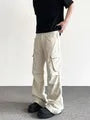 High Waist Plain Wide Leg Cargo Pants