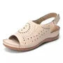 Peep Toe Wedge Heel Slingback Sandals