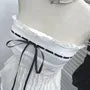 Strapless Lace Trim Flowy Tube Top