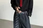 Long-Sleeve Collared Neck Tie Shirt