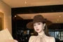 Long Sleeve Stand Collar Plain Tie-Up Crop Blouse / High Waist Plain Maxi Pencil Skirt / Belt / Set