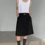 High Waist Pleated Wide Leg Shorts With Double Belt