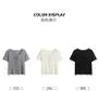 Short-Sleeve U-Neck Tie-Accent
 Knit Top