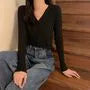 V-Neck Plain Cropped Cardigan