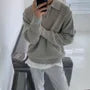Collared Plain Half Zip Sweater / Long Sleeve Crew Neck Plain T-Shirt