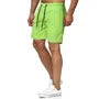 Plain Swim Trunks With Adjustable Waistline Side Pockets
