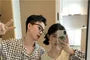 Couple Matching Long Sleeve Plaid Button Pajama Top / High Waist Straight Leg Pants / Pajama Dress / Set (Various Designs)