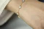925 Sterling Silver Rectangle Station Chain Bracelet